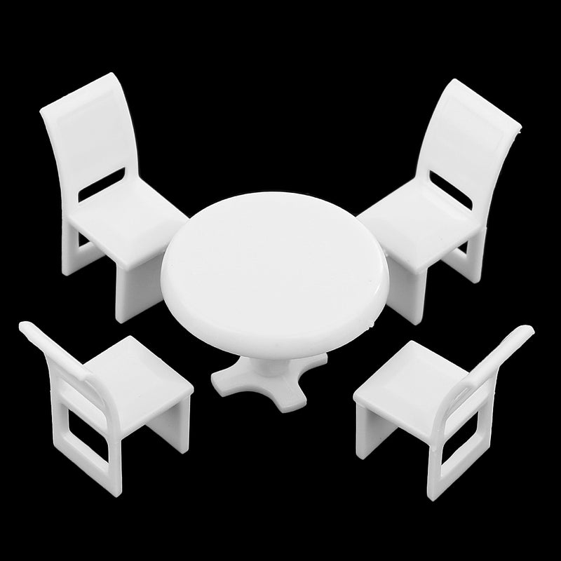 1 Set Miniature Kitchen Round Dining Table Chair Model 1:50 Dollhouse Diorama Layout Toys O