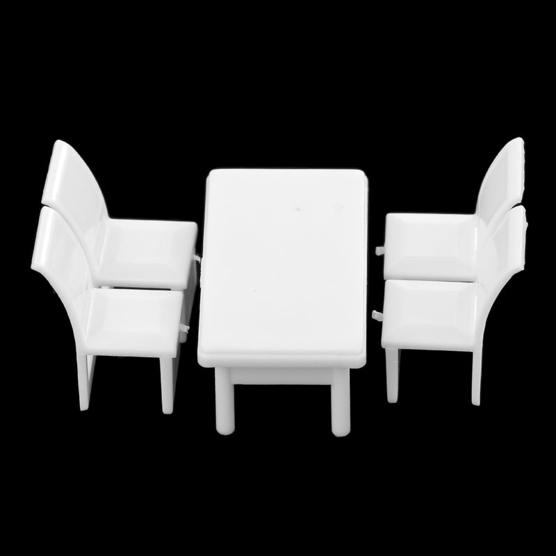 1 Set Miniature Kitchen Square Dining Table Chair Model 1:50 Dollhouse Diorama Layout Toys O