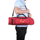 Trumpet Bag Case Carrying Bag Oxford Cloth Cotton Padded With Strap Red