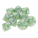10 pieces 10 Sided Dice D10 Polyhedral Dice for Dungeons and Dragons Party Table Games Green