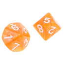 10pcs 10 Sided Dice D10 Polyhedral Dice for Dungeons and Dragons DND RPG MTG Orange