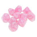 10 pieces 10 Sided Dice D10 Polyhedral Dice for Dungeons and Dragons Party Table Games Pink