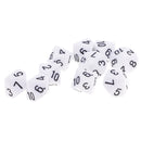 10 pieces 10 Sided Dice D10 Polyhedral Dice for Dungeons and Dragons Party Table Games White