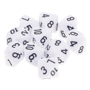 10 pieces 10 Sided Dice D10 Polyhedral Dice for Dungeons and Dragons Party Table Games White