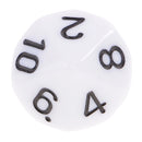 10 pieces 10 Sided Dice D10 Polyhedral Dice for Dungeons and Dragons Party Table Games White