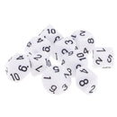 10 pieces 10 Sided Dice D10 Polyhedral Dice for Dungeons and Dragons Party Table Games White