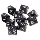 10 pieces 10 Sided Dice D10 Polyhedral Dice for Dungeons and Dragons Party Table Games Black