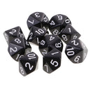 10 pieces 10 Sided Dice D10 Polyhedral Dice for Dungeons and Dragons Party Table Games Black
