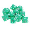 10 pieces 10 Sided Dice D10 Polyhedral Dice Acrylic for Dungeons and Dragons Party Table Games Green
