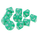 10 pieces 10 Sided Dice D10 Polyhedral Dice Acrylic for Dungeons and Dragons Party Table Games Green