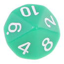 10 pieces 10 Sided Dice D10 Polyhedral Dice Acrylic for Dungeons and Dragons Party Table Games Green