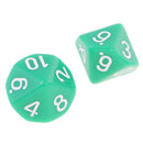 10 pieces 10 Sided Dice D10 Polyhedral Dice Acrylic for Dungeons and Dragons Party Table Games Green