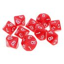 10 pieces 10 Sided Dice D10 Polyhedral Dice Acrylic for Dungeons and Dragons Party Table Games Red