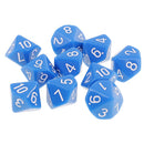 10 pieces 10 Sided Dice D10 Polyhedral Dice Acrylic for Dungeons and Dragons Party Table Games Blue
