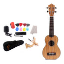 Mini Zebrawood Soprano Ukelele 21inch Hawaii Style Guitar Bright Tone Set