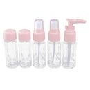 5pcs/set Makeup Spray Bottles Kits Portable Perfume Shampoo Cream Lotion Container Travel Cosmetic Bottle Pink