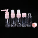5pcs/set Makeup Spray Bottles Kits Portable Perfume Shampoo Cream Lotion Container Travel Cosmetic Bottle Pink
