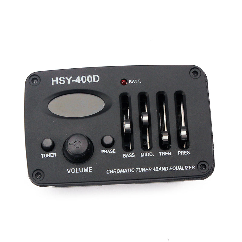1 Set Plastic 4 Bands EQ Guitar Equalizer Preamp for Acoustic Guitar Parts HSY-400D Black