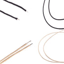 Durable 2 Pieces Copper Sliver-plated 22 awg PushBack Guitar Cotton Cloth Pickup Wire Black, White 39.37inch