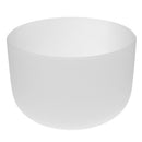 Crystal Singing Bowl E Note for Solar Chakra Frosted Quartz 8 Inch White Perfect Sound
