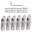 6 Pcs Single Individual Bridge Saddles Tailpiece Set for Electric Guitar Parts Silver