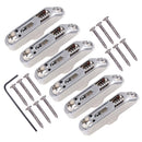 6 Pcs Single Individual Bridge Saddles Tailpiece Set for Electric Guitar Parts Silver