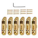 6 String Electric Guitar Bridge Saddles Tailpiece with Screws Hex Wrench Set Kit Gold