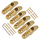 6 String Electric Guitar Bridge Saddles Tailpiece with Screws Hex Wrench Set Kit Gold