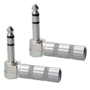 2pcs Guitar Cable Connector 1/4" Right Angle Male Stereo Phone Plug