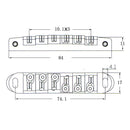 1 Set Silver Locking String Guitar Bridge Roller Saddle Tailpiece for LP Replacement