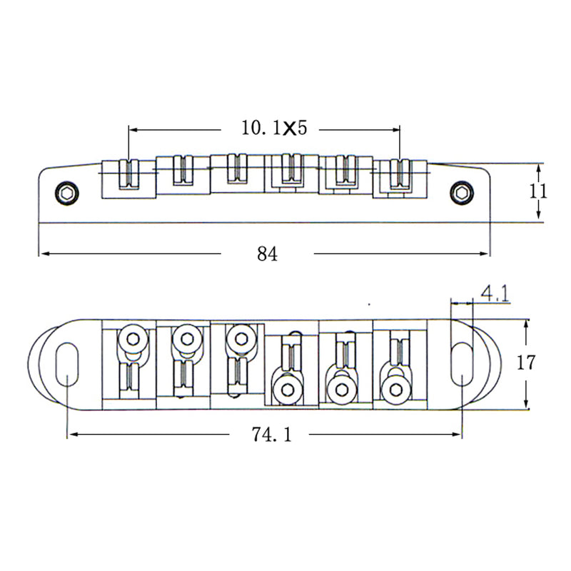1 Set Silver Locking String Guitar Bridge Roller Saddle Tailpiece for LP Replacement