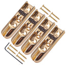 A Set of 4PCS Single Individual Bridge w/ Screws for 4 String Electric Bass Guitar Accessories Gold