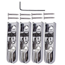 A Set of 4PCS Single Individual Bridge w/ Screws for 4 String Electric Bass Guitar Accessories Silver