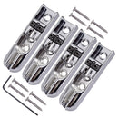 A Set of 4PCS Single Individual Bridge w/ Screws for 4 String Electric Bass Guitar Accessories Silver