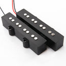 2 Pieces 4-String Noiseless Open Style Pickup for Jazz Bass Guitar Replacement Parts Black