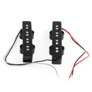 2 Pieces 4-String Noiseless Open Style Pickup for Jazz Bass Guitar Replacement Parts Black