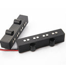 2 Pieces 4-String Noiseless Open Style Pickup for Jazz Bass Guitar Replacement Parts Black