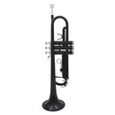 Bb Brass Trumpet Black w/ Mouthpiece Cleaning Cloth Brush Gloves Case Strap