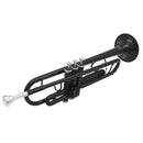 Bb Brass Trumpet Black w/ Mouthpiece Cleaning Cloth Brush Gloves Case Strap