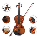 Full Size 4/4 Acoustic Violin Fiddle with Case Bow Rosin Stringed Instrument for Beginner Children