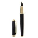 Portable Metal Fountain Pen with Fine Nib for Christmas Birthday Business Gift Collection Black 14cm