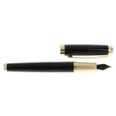 Portable Metal Fountain Pen with Fine Nib for Christmas Birthday Business Gift Collection Black 14cm