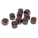 10pcs Standard Plastic 16mm Game Dice Die Toy for Dungeons &Dragons RPG Board Games Adult Party Pub Bar Red Black