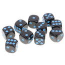 10pcs Standard Plastic 16mm Game Dice Die Toy for Dungeons &Dragons RPG Board Games Adult Party Pub Bar Blue Black