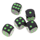 10Pcs D6 Dice Six Sided Spot Dices Set for Dungeons and Dragons RPG MTG Party Board Games Green Black