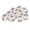 10Pcs 0 1 2 Numerals 16mm Dices Set for Dice or Math Games Party Pub Bar Toy