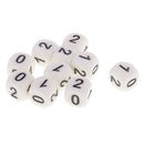 10Pcs 0 1 2 Numerals 16mm Dices Set for Dice or Math Games Party Pub Bar Toy