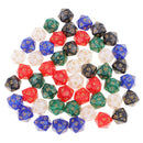 50 Pcs Polyhedral D20 Dice Set with Bag for Dungeons and Dragons RPG MTG Board Games