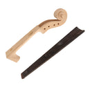 Violin Ebony Fingerboard w/ Neck Maple Wood Scroll for 4/4 Violin Parts DIY