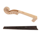 Violin Ebony Fingerboard w/ Neck Maple Wood Scroll for 4/4 Violin Parts DIY